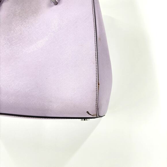 MICHAEL KORS Cynthia Convertible Satchel Purple Crossbody Dual Chain Handles - Picture 5 of 14